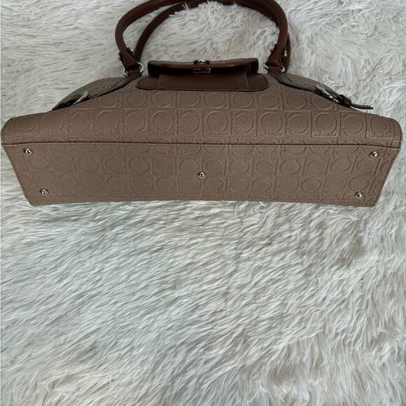 #SALVATORE FERRAGAMO Gancini PVC Leather Shoulder Bag Brown - Picture 9 of 11